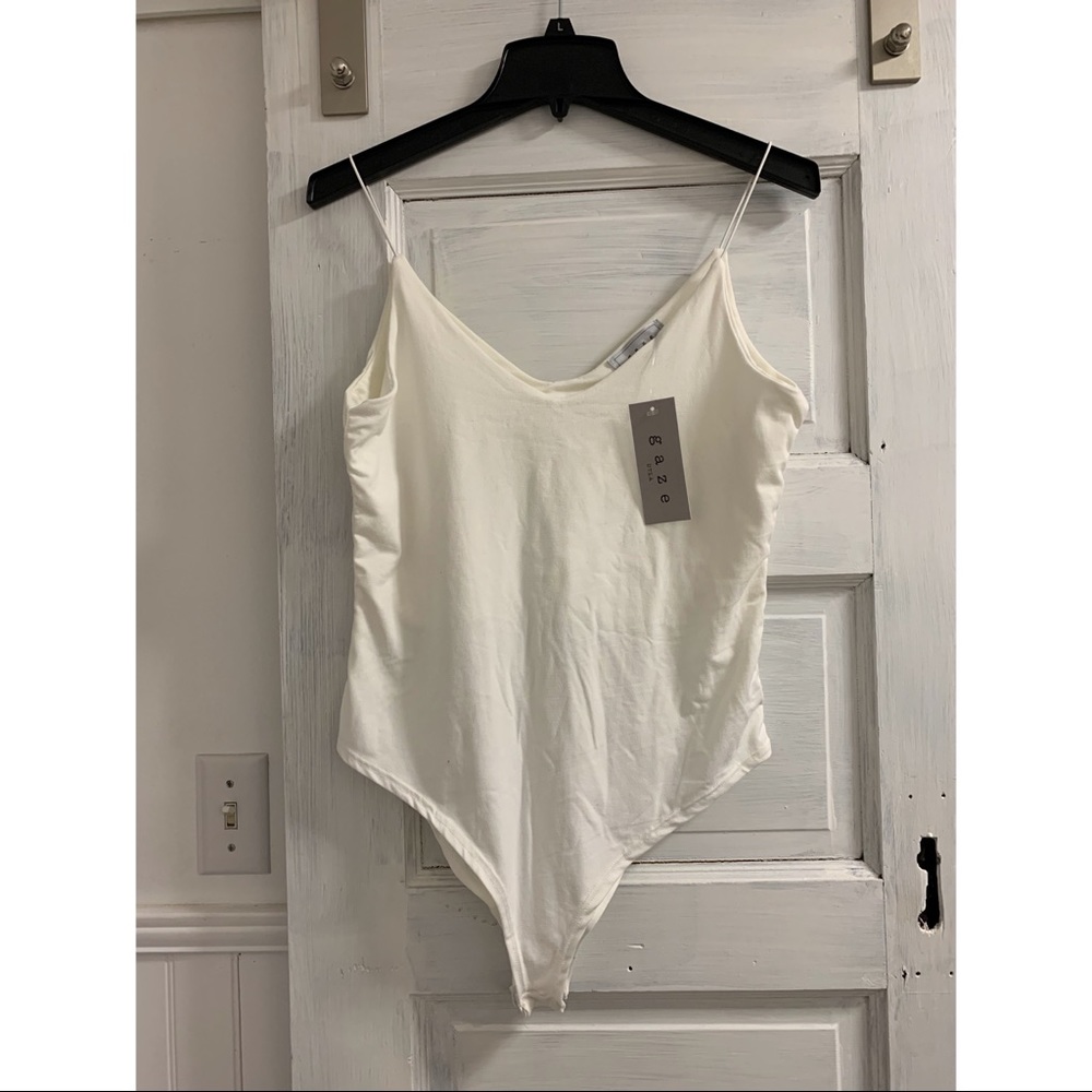 White strappy bodysuit